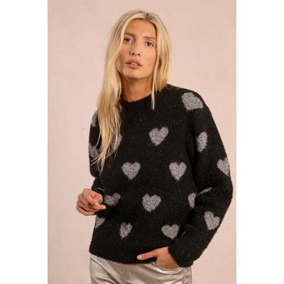 Pull Long Molly Bracken - Maille Ajourée Avec Boutons Cœur - Taille 38/40