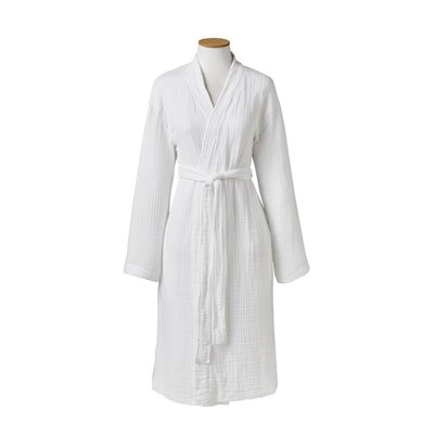 Peignoir uni en gaze de coton, BONHEUR ESSIX