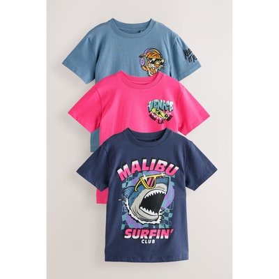 T-shirt standard avec motif, lot de 3 NEXT