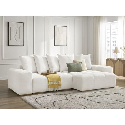 Canapé d'angle convertible 4 places en tissu texturé, ANAKIN BOBOCHIC
