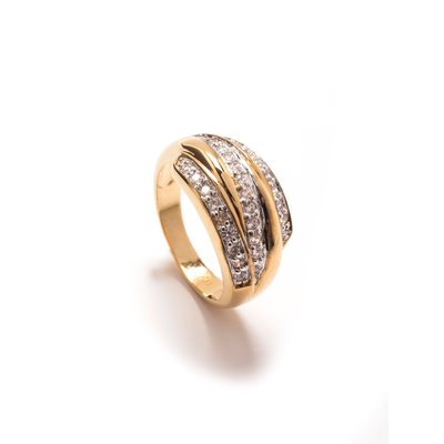 Bague zirconias blancs plaqué or DAXON