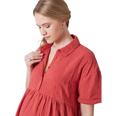 Robe-chemise gaze de coton brodé grossesse et allaitement VERTBAUDET