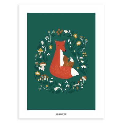 Affiche famille renard FOREST HAPPINESS LILIPINSO