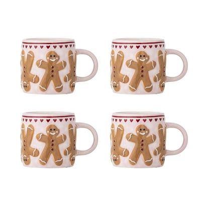 Tasse grès noël pain d'épice  Binna set de 4 BLOOMINGVILLE
