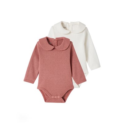 Lot de 2 bodies manches longues en maille pointelle VERTBAUDET