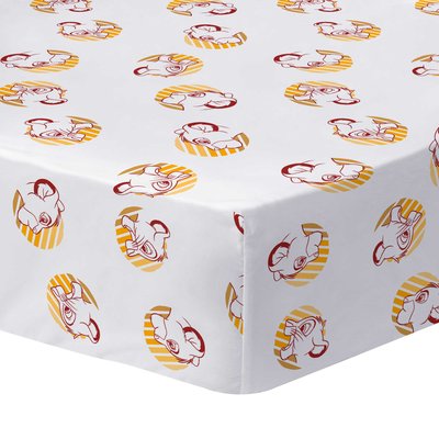 Drap-housse imprimé 100% coton, LION KING PRINCE LE ROI LION