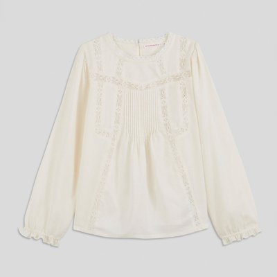 Blouse à dentelles incrustées en coton BIO MONOPRIX