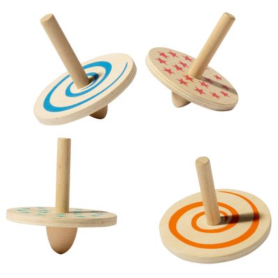 4 toupies en bois OXYBUL 