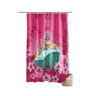 Rideau de douche avec crochets Cat Zen DOUCEUR D'INTÉRIEUR