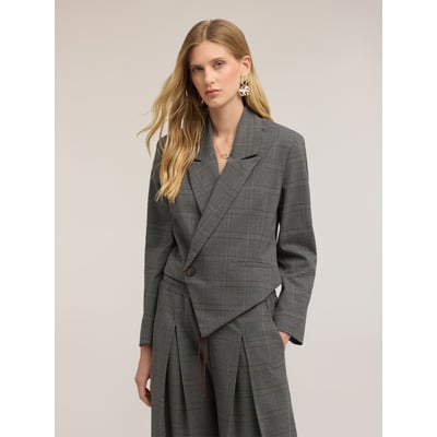 Blazer court à motif à carreaux MOTIVI