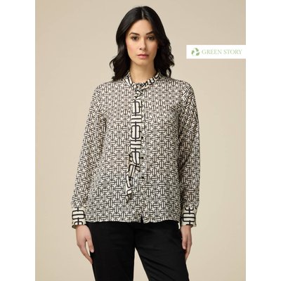 Chemise en satin motif optique avec nœud OLTRE