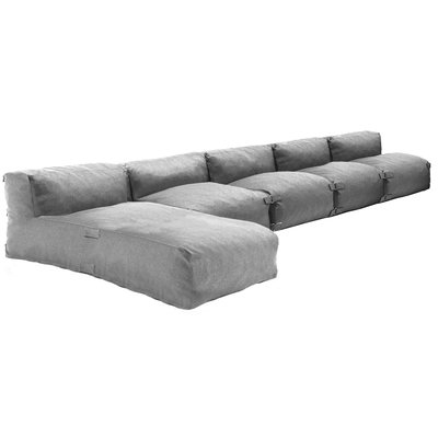 Salon de jardin modulable avec 4 fauteuils et 1 méridienne, MIXI OVIALA