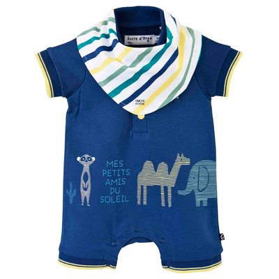 Combicourt + bandana bavoir cyrano SUCRE D'ORGE