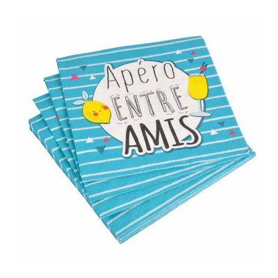 Lot de 20 serviettes en papier apero entre amis DOUCEUR D'INTÉRIEUR