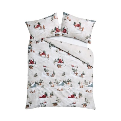 Parure de lit en coton brossé noël motif ski NEXT