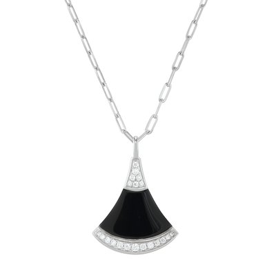 LEGENDE - Necklace in silver, black agate, zirconium oxide by Charles Garnier CHARLES GARNIER