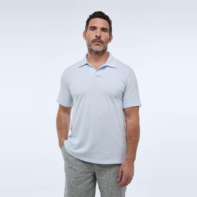 Polo col v manches courtes  en coton MONOPRIX