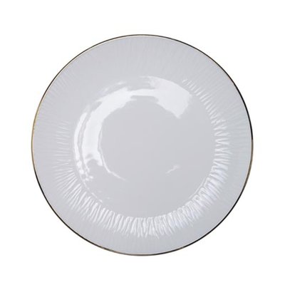 Assiette Plate Porcelaine Nippon White Blanc Et Or Ø25 Cm TOKYO DESIGN STUDIO