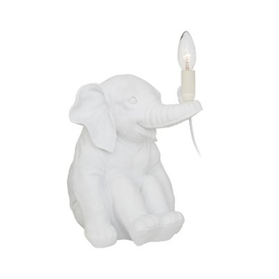 White Ceramic Elephant Character Table Lamp SO'HOME