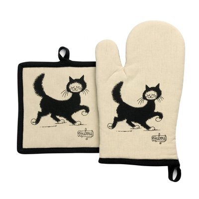 Gant de cuisine + Manique Dubout Chat Balade WINKLER