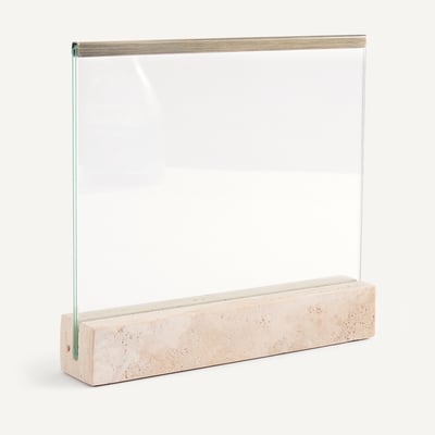Cadre photo en verre et travertin, largeur 22 cm, GENTIANA AM.PM