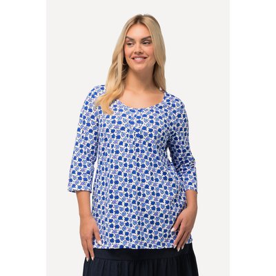 T-shirt à fleurs. Plis fantaisie, col V ULLA POPKEN