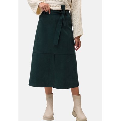 Jupe midi aspect cuir velours ZERO