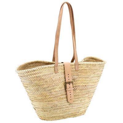 Sac en palmier et cuir beige AUBRY GASPARD
