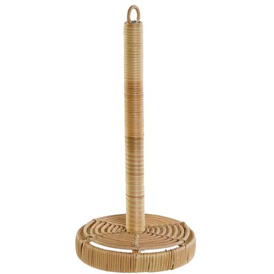 Porte rouleau essuie-tout rotin et métal 15x15x32cm WADIGA