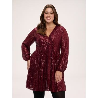 Robe à col croisé entièrement pailletée FIORELLA RUBINO