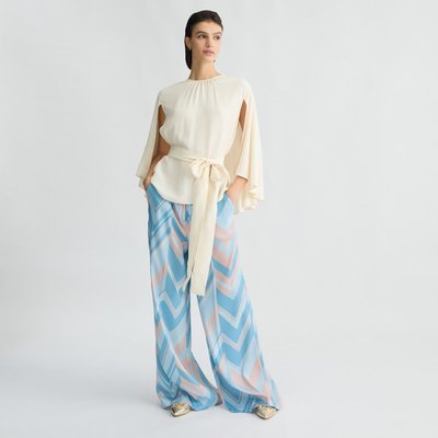 Pantalon palazzo en sergé imprimé LIU JO