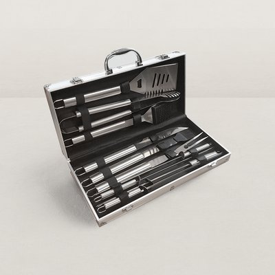 Mallette de 10 ustensiles barbecue en inox KOKKO