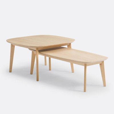 Janice Set of Oak Veneer Nesting Coffee Tables LA REDOUTE INTERIEURS