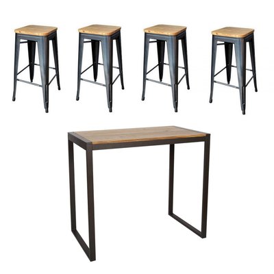 Ensemble haut en bois et acier industriel - NEVADA MATHI DESIGN