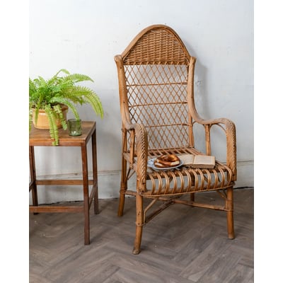 Fauteuil en rotin Ernest N°1642 - Bon état DEBONGOUT
