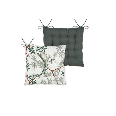 Assise de chaise matelassée Botanys et oiseau EDEN