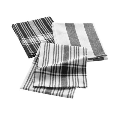 3 Serviettes torchons coton tisse Bayados DOUCEUR D'INTÉRIEUR