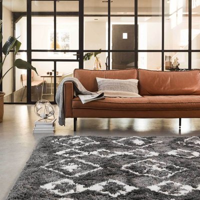 Tapis à poils longs motif ethnique , AYACHI WECON HOME