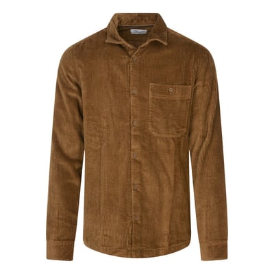 Chemise en coton camel unie coupe regular fit avec un col à revers TEDDY SMITH