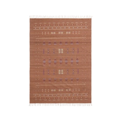 Tapis De Sol en Tissé plat brodé 100% laine ARSALANE MADURA