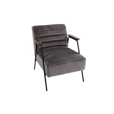 Fauteuil relax en velours et métal noir - LISBOA AMADEUS