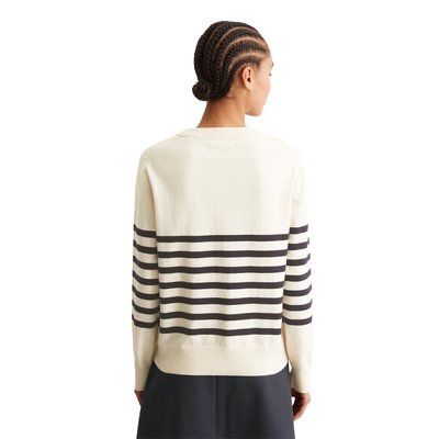 Pull-over en tricot rayé regular en Soft Cotton Stretch MARC O’POLO DENIM