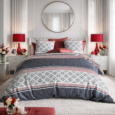 Parure housse de couette en coton imprimée, Sergio C DESIGN HOME TEXTILE