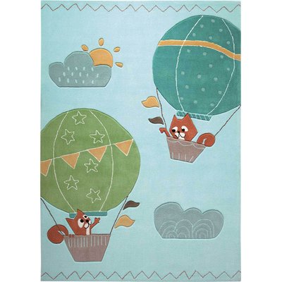 Tapis enfant motif montgolfière et animaux , HIGH SKY ESPRIT