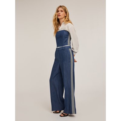 Pantalon large effet denim mélangé lyocell MOTIVI