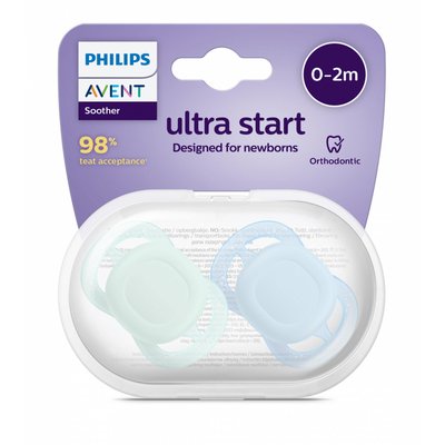 Lot de 2 sucettes Ultra Start 0/2 mois Color PHILIPS AVENT