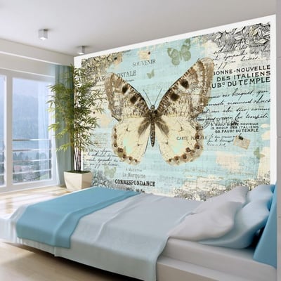 Papier peint intissé panoramique Animaux Postcard with butterfly EDEN