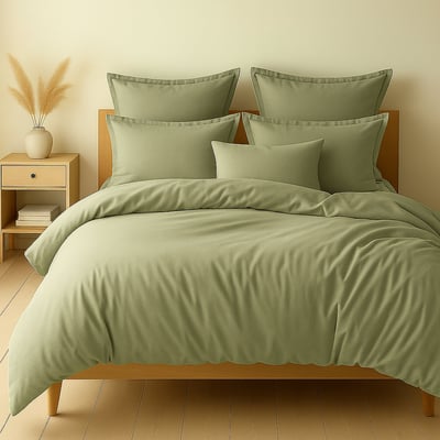 Parure housse de couette en coton unie, ESSENTIEL C DESIGN HOME TEXTILE
