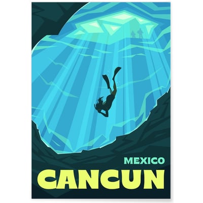 Affiche ville Cancún L'AFFICHERIE
