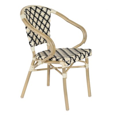 Chaise de terrasse bistrot parisien en aluminium et rotin synthétique, MADELEINE OVIALA